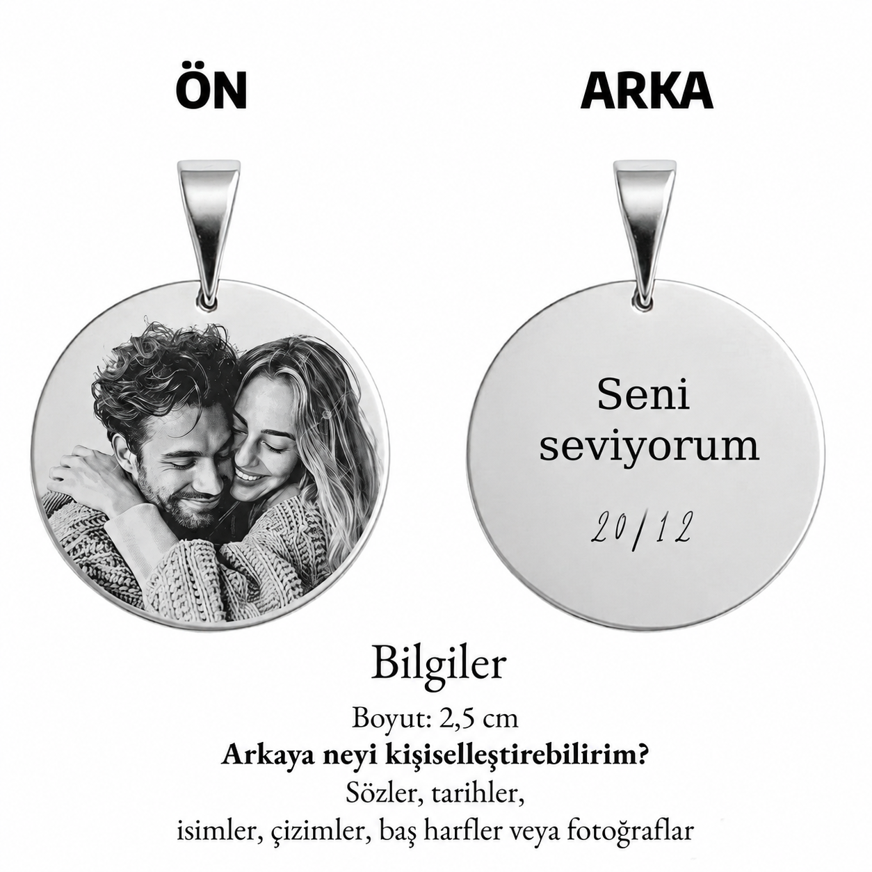 Kişiye Özel Fotoğraf Kolye Sevgiliye Hediye