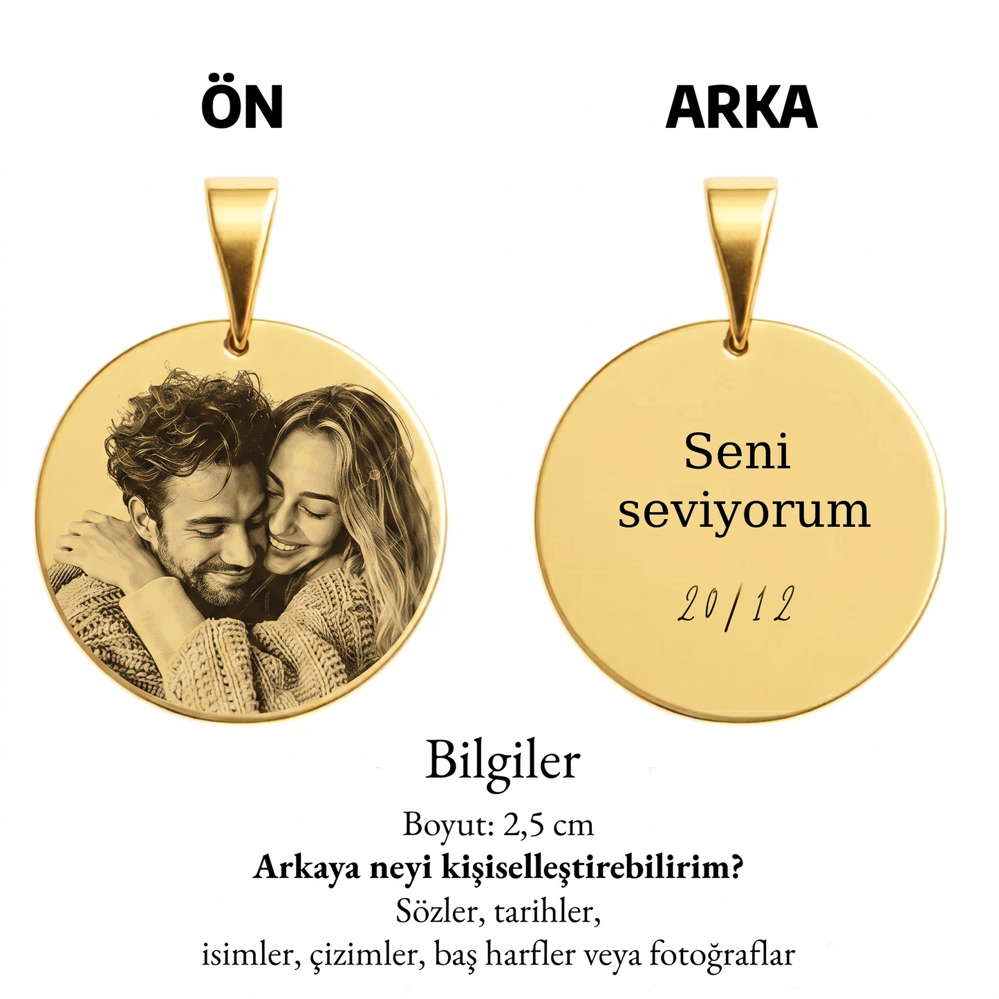Kişiye Özel Fotoğraf Kolye Sevgiliye Hediye