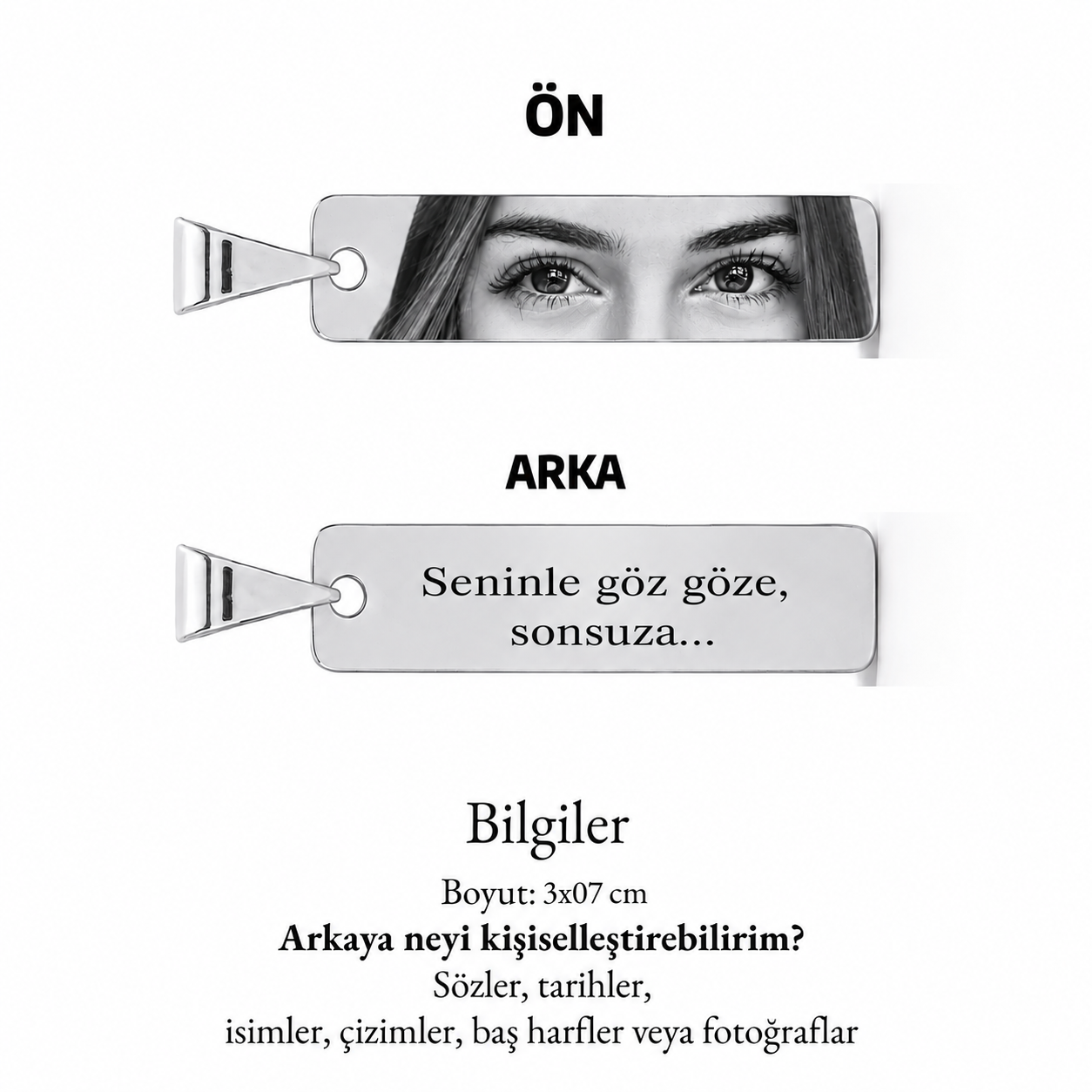 Kişiye Özel Göz Kolye Fotoğraf Kolye Sevgiliye Hediye