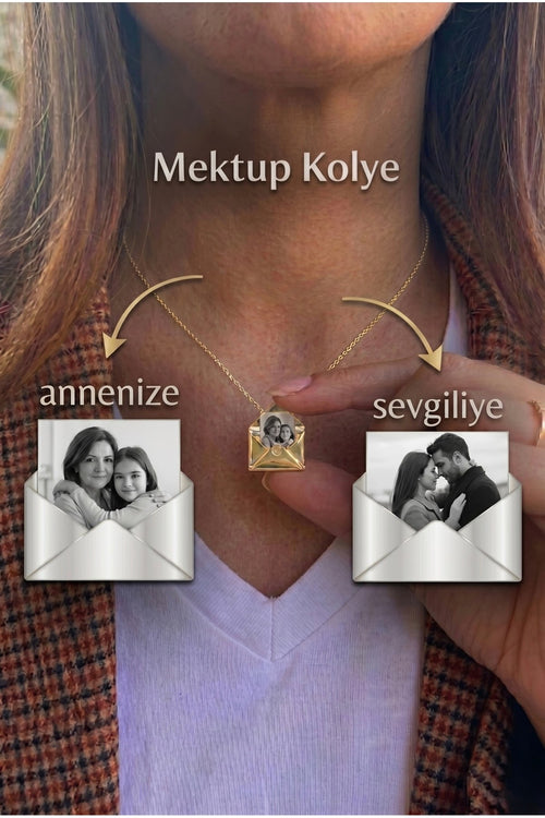 Fotoğraf Koyulabilen Mektup Kolye | Anneler Günü Kolye | Kadın Kolye Çelik