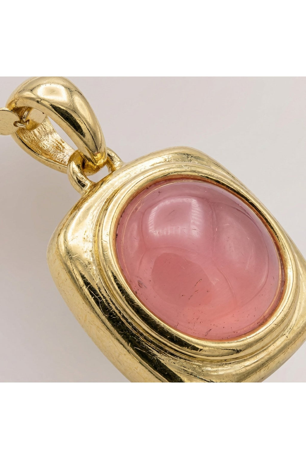 316L Çelik Kararmaz Kadın Kolye | Gold Renk Pembe Taşlı Kadın Kolye 55CM