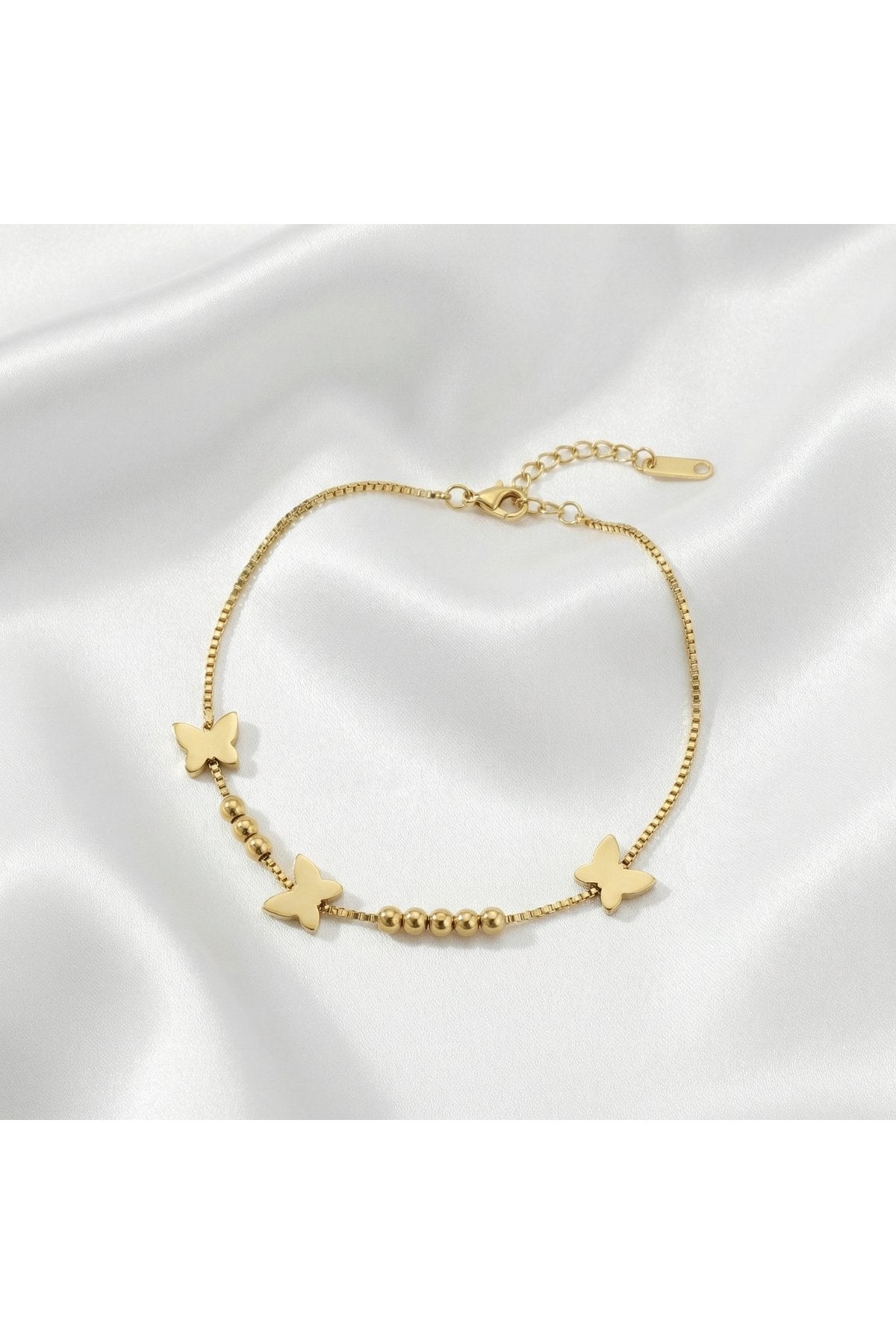Paslanmaz Çelik Bileklik Gold Renk Kelebek Kadın Bileklik