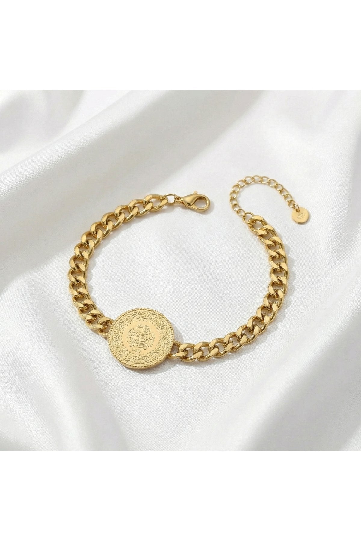 Paslanmaz Çelik Bileklik Gold Renk Tuğra Kadın Bileklik