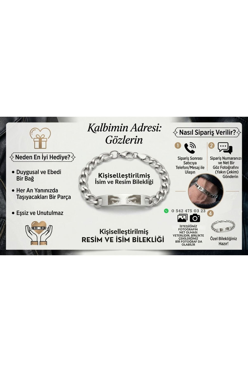 Kişiye Özel Fotoğraflı Çelik Bileklik İsim Yazılı Resimli Bileklik Sevgiliye Hediye