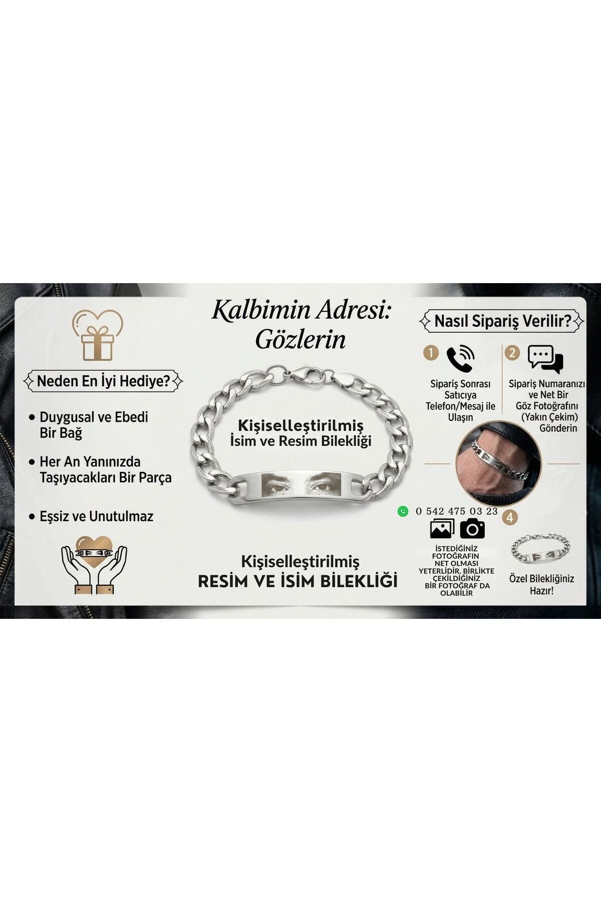 Kişiye Özel Fotoğraflı Çelik Bileklik İsim Yazılı Resimli Bileklik Sevgiliye Hediye