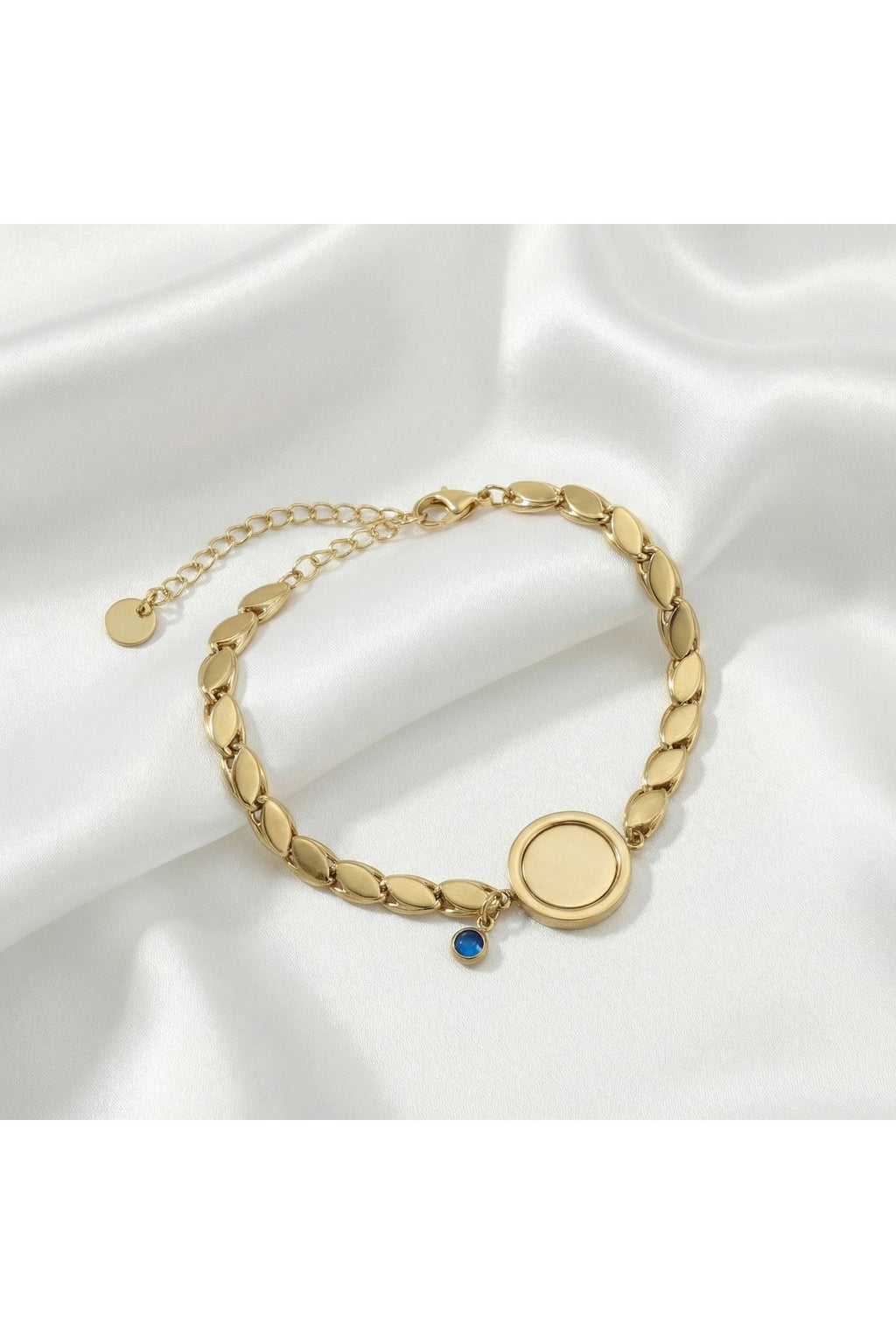 Paslanmaz Çelik Arpa Bileklik Gold Renk İsim Yazılabilir Kadın Bileklik